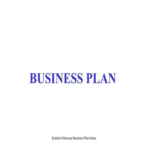 9. Konsep Business Plan