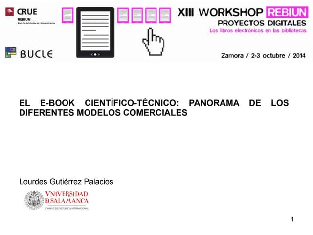 El e-book científico-técnico: panorama de los diferentes modelos comerciales.