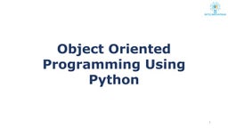 Object Oriented Programming | PPT