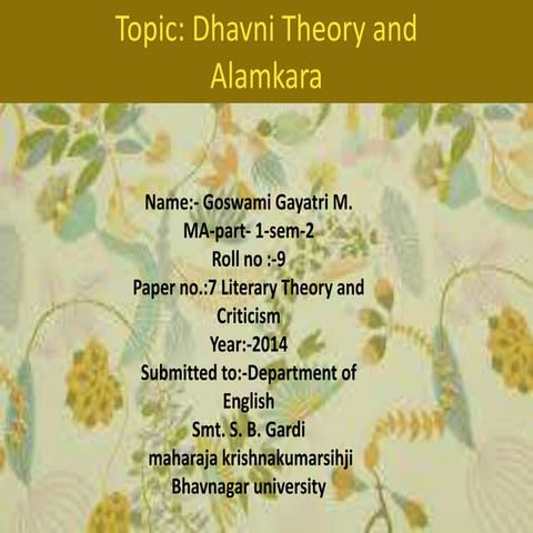 Dhwani Theory and Alamkara