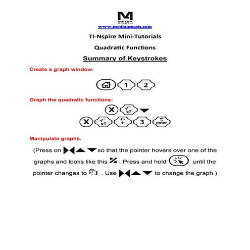 9. quadratic functionstouchpad
