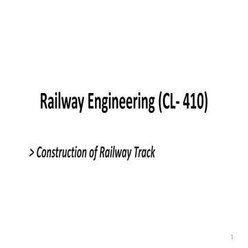 Comprehensive Guide to Railway Track Construction and Engineering | PDF