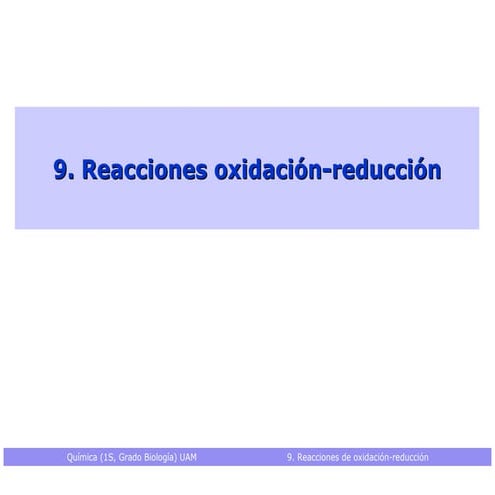Reacciones de oxidacion-reduccion (redox)