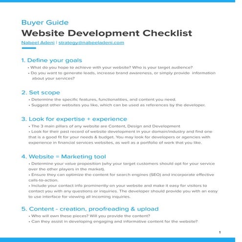 The 9-Step No-Nonsense Checklist for a Killer Website