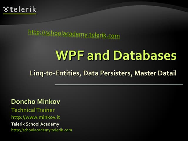 WPF and Databases