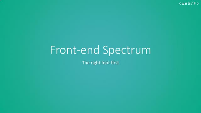 I - Front-end Spectrum