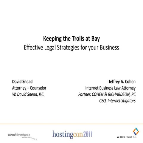 Keeping the Trolls at Bay: Effective Legal Strategies for your Business