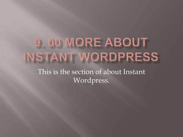 900 more about instant wordpress