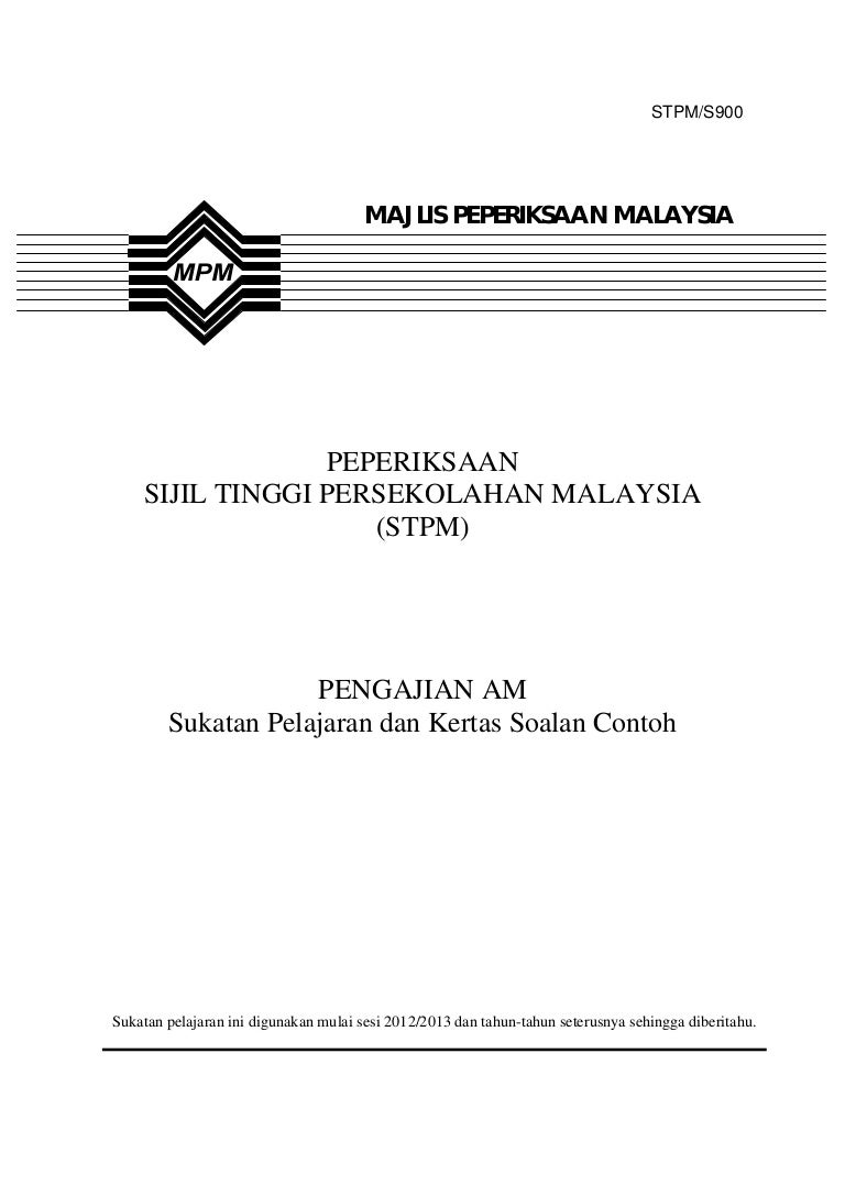Sukatan Pelajaran Pengajian Am 900 Baharu