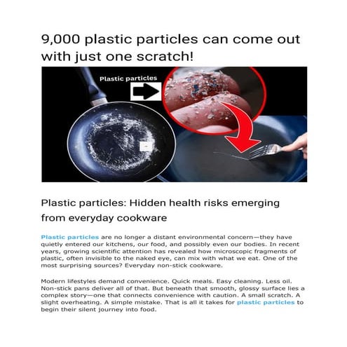 Hidden Health Risks of Plastic Particles from Non-Stick Cookware | PDF