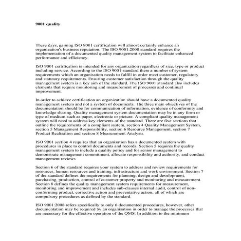 PPT Presentation on ISO 9001 Requirements | PPTX