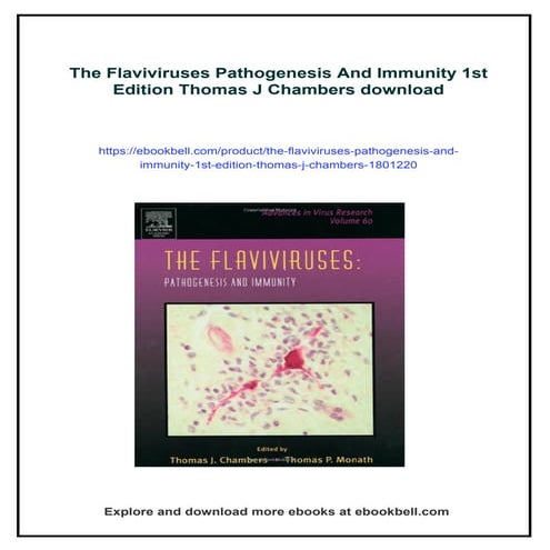 The Flaviviruses Pathogenesis And Immunity 1st Edition Thomas J Chambers