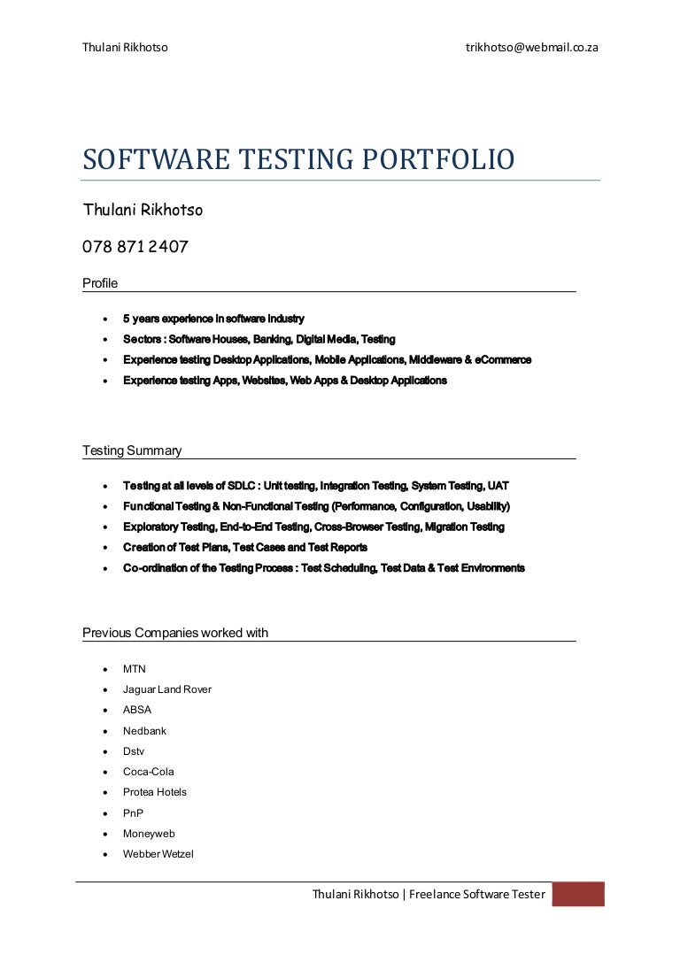 SOFTWARE TESTING PORTFOLIO