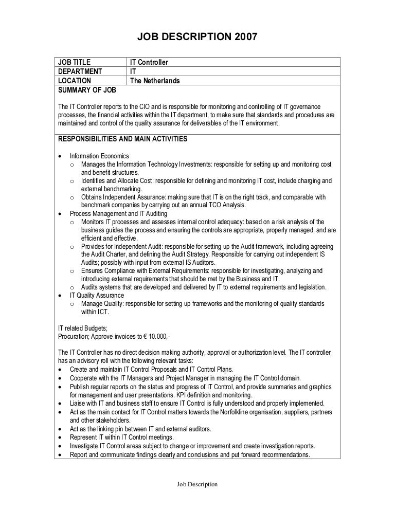 job description chemist