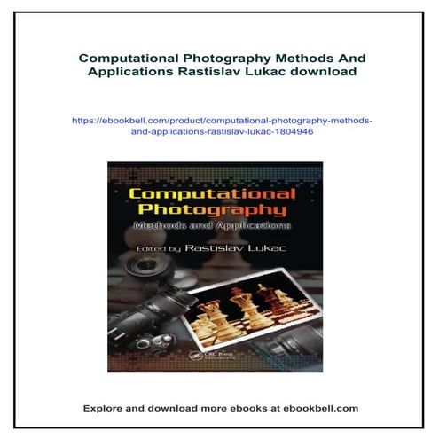 Computational Photography Methods And Applications Rastislav Lukac