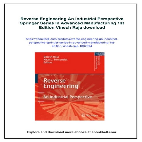Reverse Engineering An Industrial Perspective Springer Series In Advanced Man...