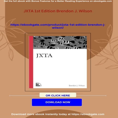 Download full ebook of JXTA 1st Edition Brendon J. Wilson instant download pdf