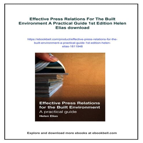 Effective Press Relations For The Built Environment A Practical Guide ...