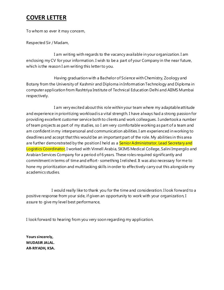 Cover Letter
