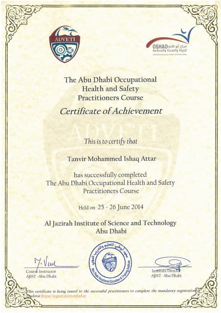 Registration Card of EHS Practitioner-Tanvir Attar | PDF