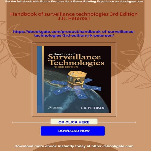 Handbook of surveillance technologies 3rd Edition J.K. Petersen