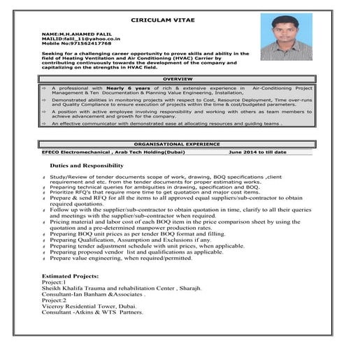 HVAC Estimation engineer
