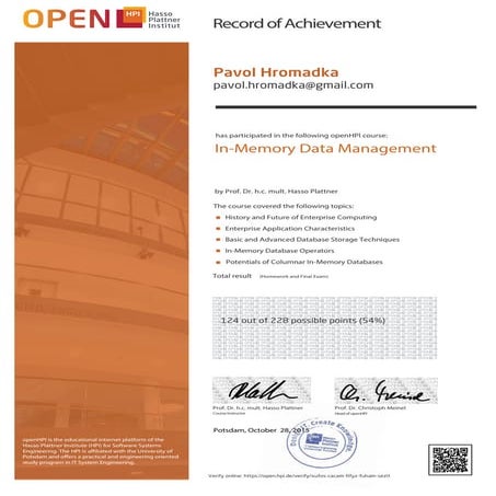 Record of Achievement: Human Centered Design Course at HPI | PDF