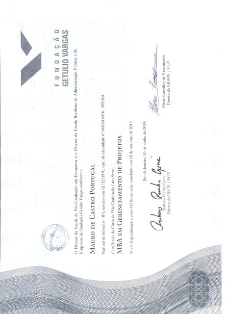 Diploma MBA FGV