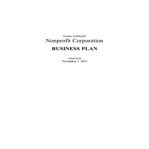 Homeless Shelter Business Plan-11-01-2015