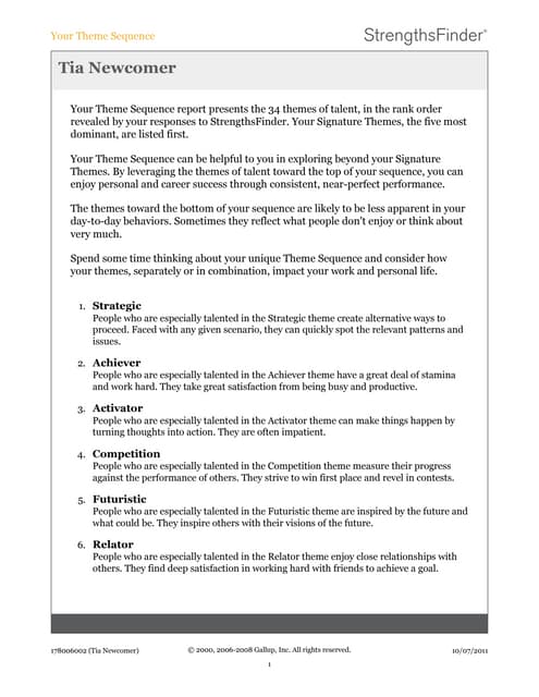 StrengthsQuest | PDF