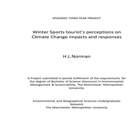 Winter sports tourists perceptions on climate change