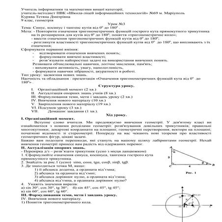 9092 урок № 3 синус,косинус і тангенс кутів від 0 до 180.