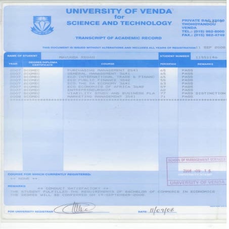 University Accademic Record | PDF
