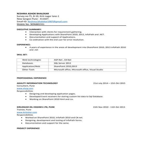 Reshma_Bhalekar_Resume