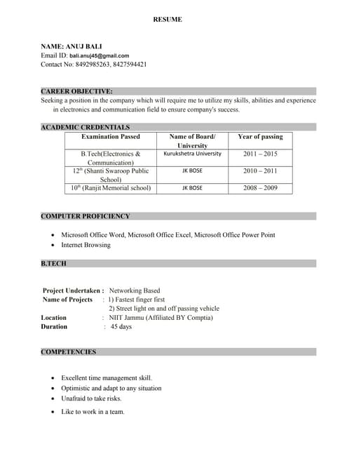 Atif Hussain C.V | DOC