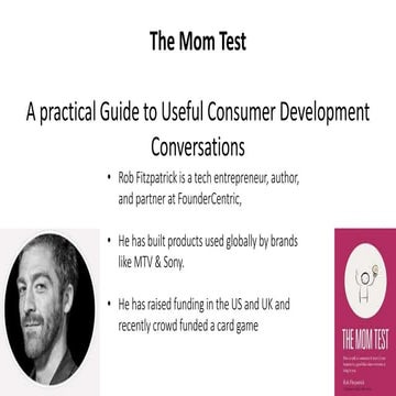 the mom test - rob Fitzptrick