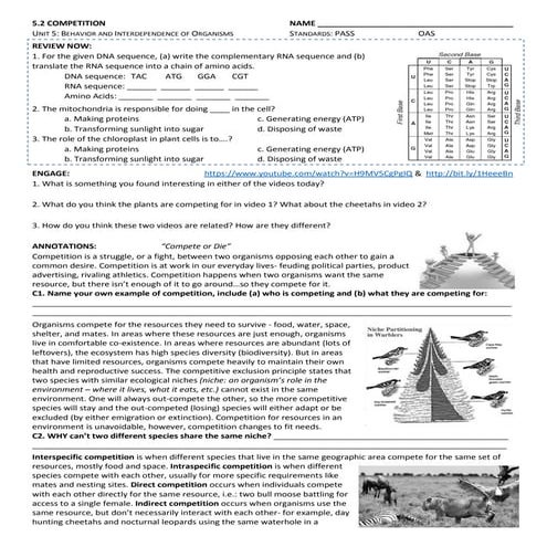 Sample Lesson Student Packet - 5.2 Competition