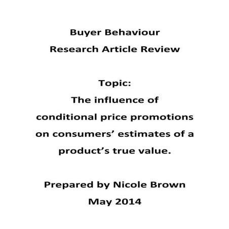 buyer behav research article review