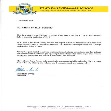 TGSPricipalStevenPaulReference