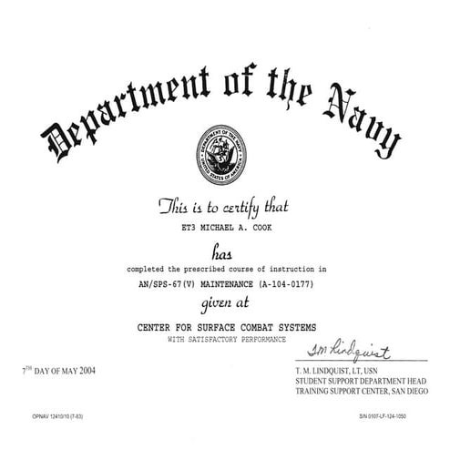 Radar Tech Cert | PDF