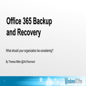 Office 365 Backup and Recovery