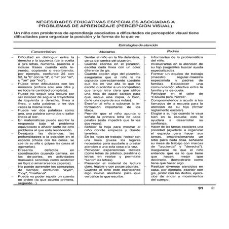 NEE ASOCIADAS A DISCAPACIDAD VISUAL. | PDF