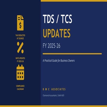 Comprehensive TDS & TCS Rate Chart for FY 2026-27 with Updated Sections ...