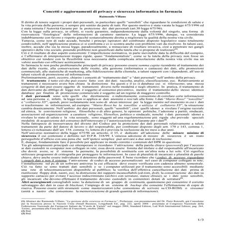 R. Villano - Concetti di privacy