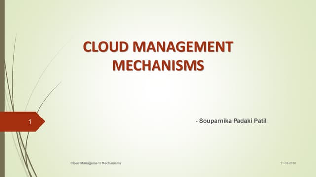 Cloud Management Mechanisms