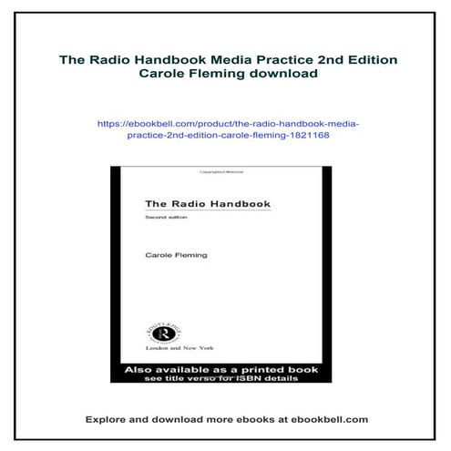 The Radio Handbook Media Practice 2nd Edition Carole Fleming