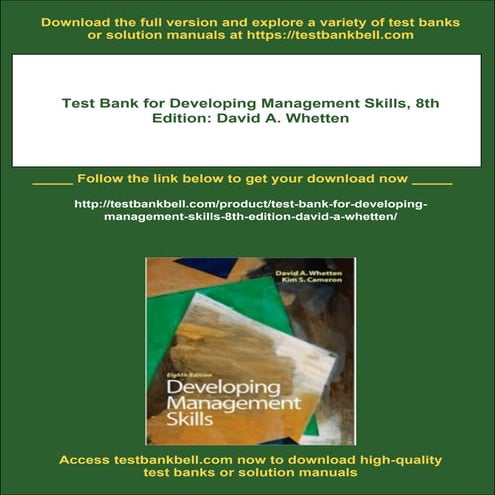 Test Bank for Developing Management Skills, 8th Edition: David A ...