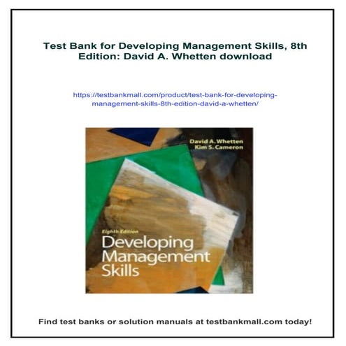 Test Bank for Developing Management Skills, 8th Edition: David A ...