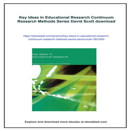Key Ideas In Educational Research Continuum Research Methods Series David Scott