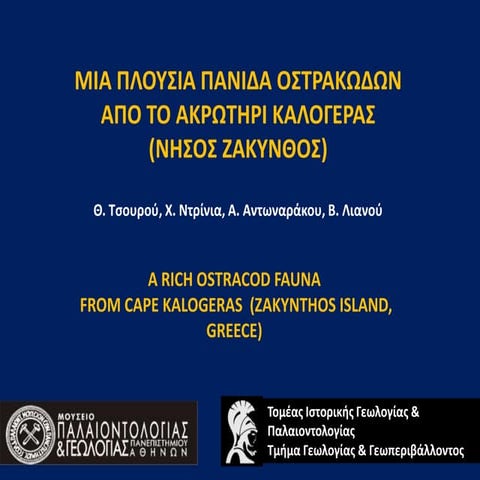 Μια πλούσια πανίδα οστρακωδών από το Ακρωτήρι Καλογεράς